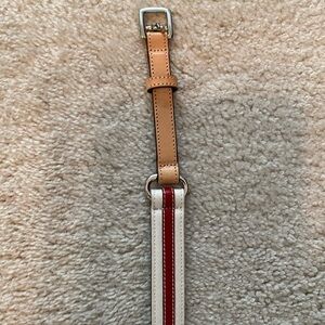 Coach leather red, white, and tan belt